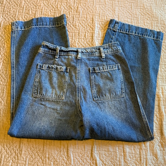 Miou Muse High Rise Cropped Wide Leg Jeans Style P2505 Size Medium 28 - Picture 8 of 14